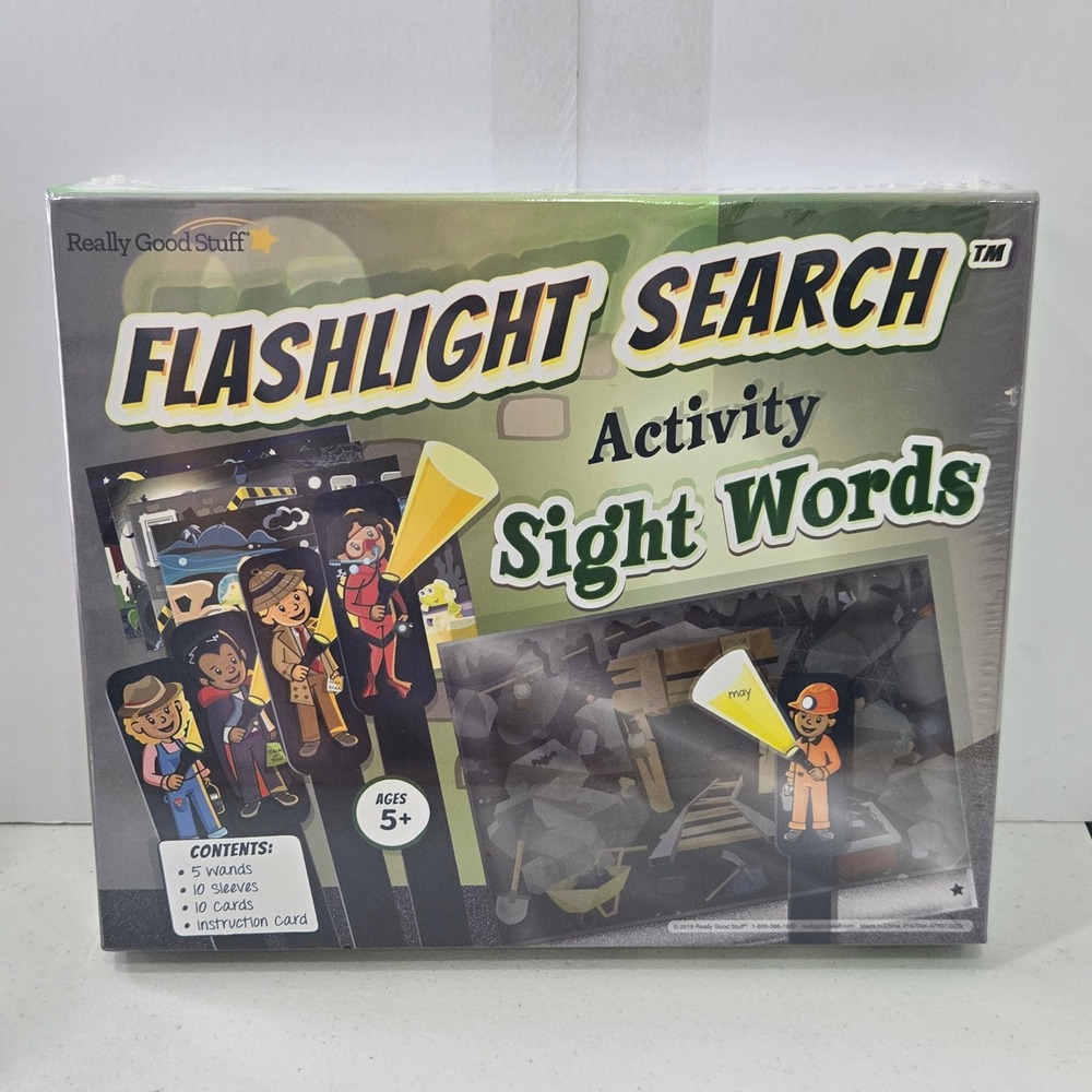 Really Good Stuff Flashlight Search Activity Sight Words Educational Game 5+